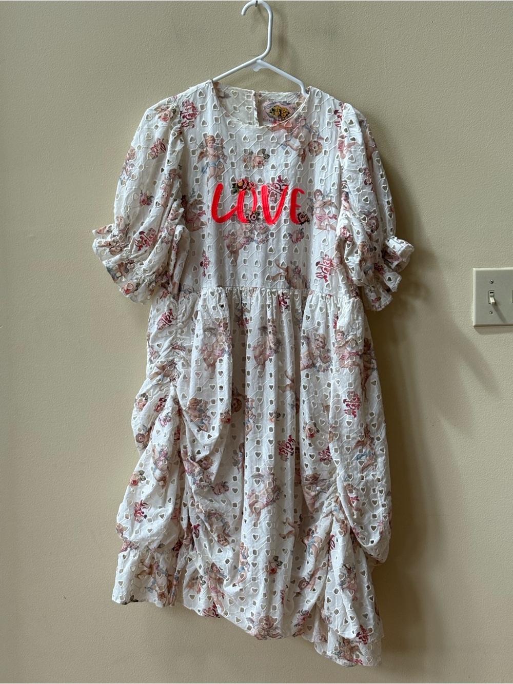 Unlogical Poem Eyelet Cherub Love Midi Dress